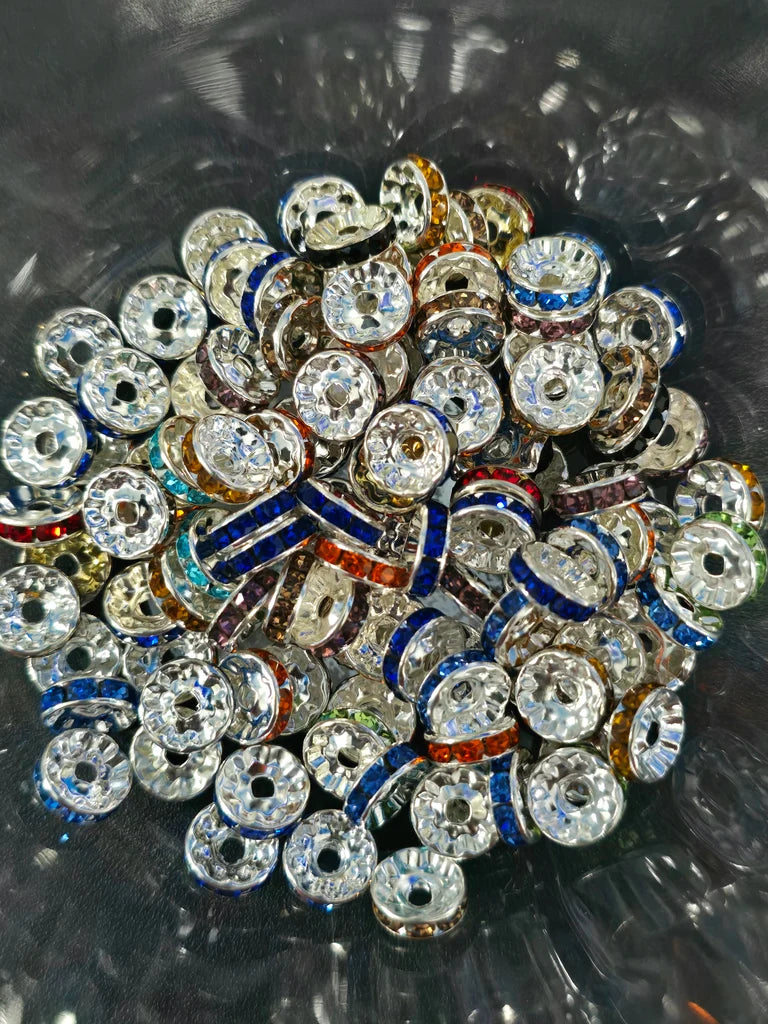 COLORED RINESTONE SPACERS-MIX