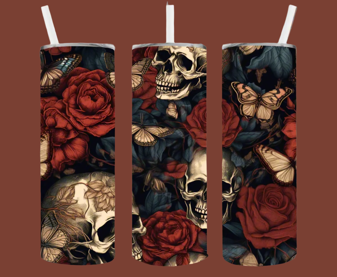 SKULLS & RED ROSES