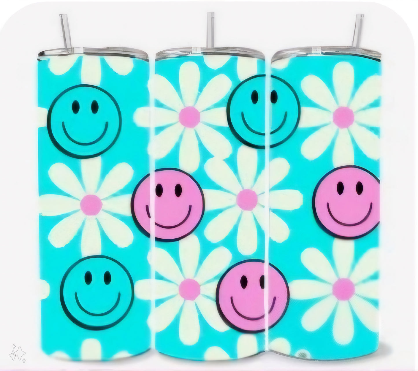 TEAL & PINK HAPPY FLORAL