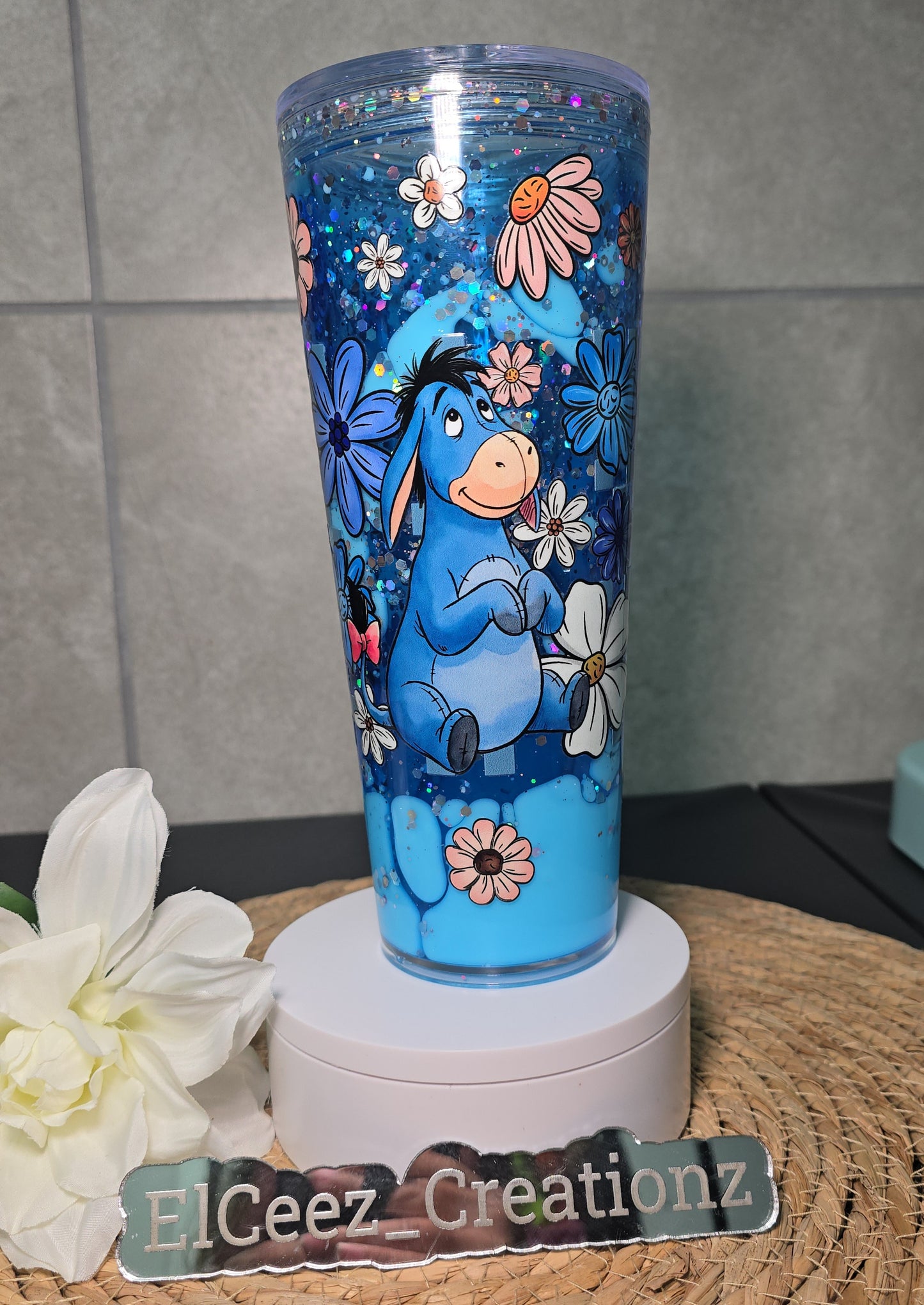 24oz Snowglobe Acrylic Tumbler