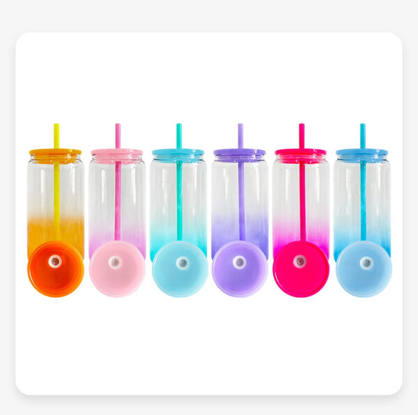 16oz Acrylic Ombre Cup w/ Colored Straw
