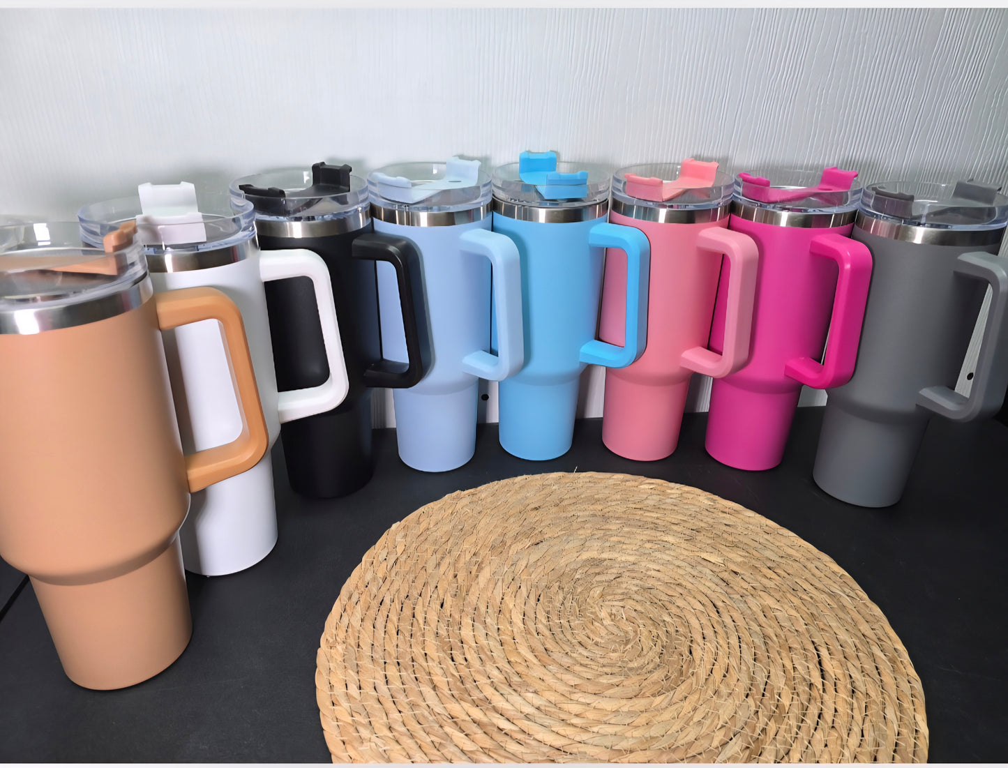 40oz Stainless Steel Tumbler w/Straw