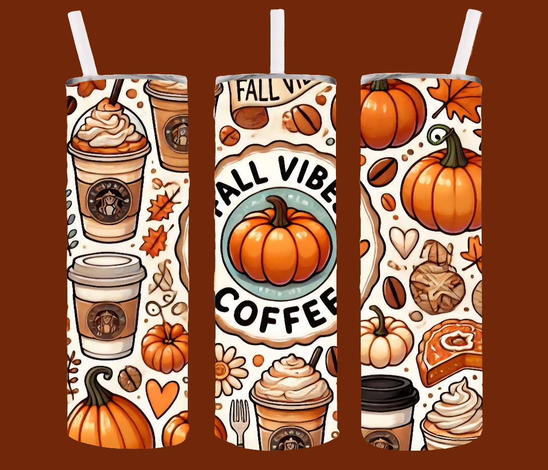 FALL VIBE COFFEE TUMBLER