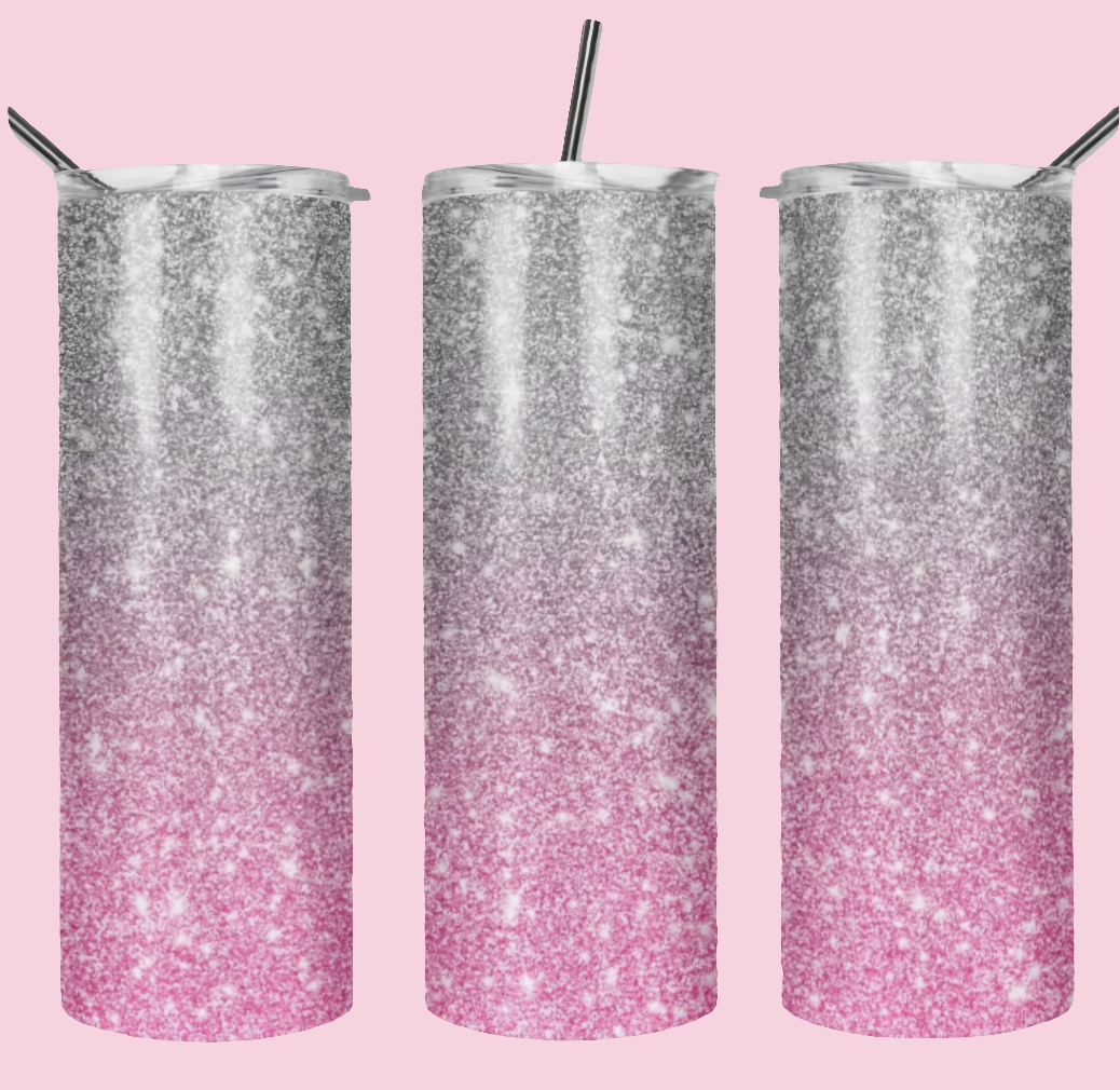 SILVER & PINK GLITTER