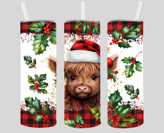 XMAS PLAID COW