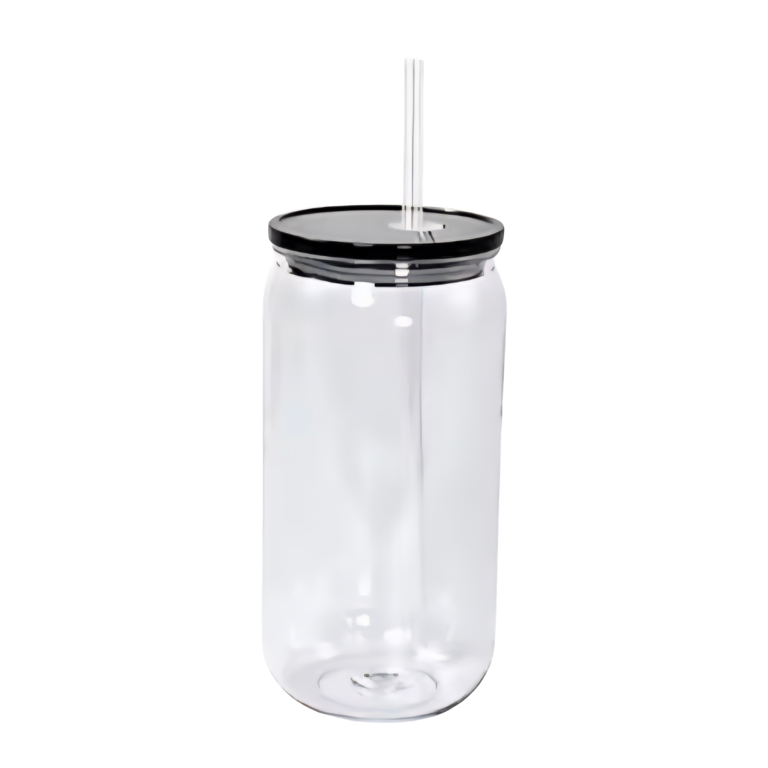16oz Clear Acrylic w/Colored Lid & Straw