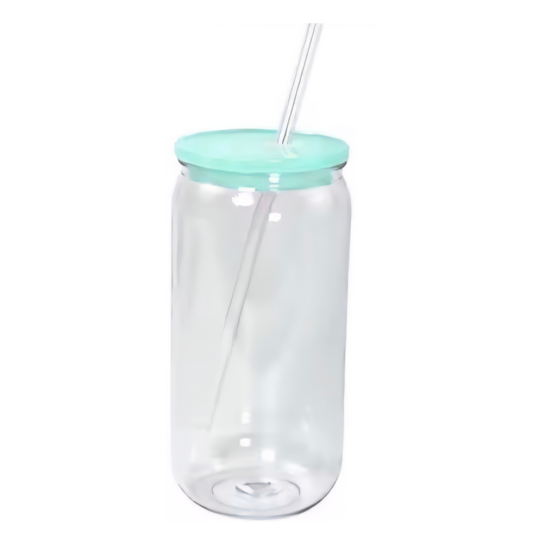 16oz Clear Acrylic w/Colored Lid & Straw