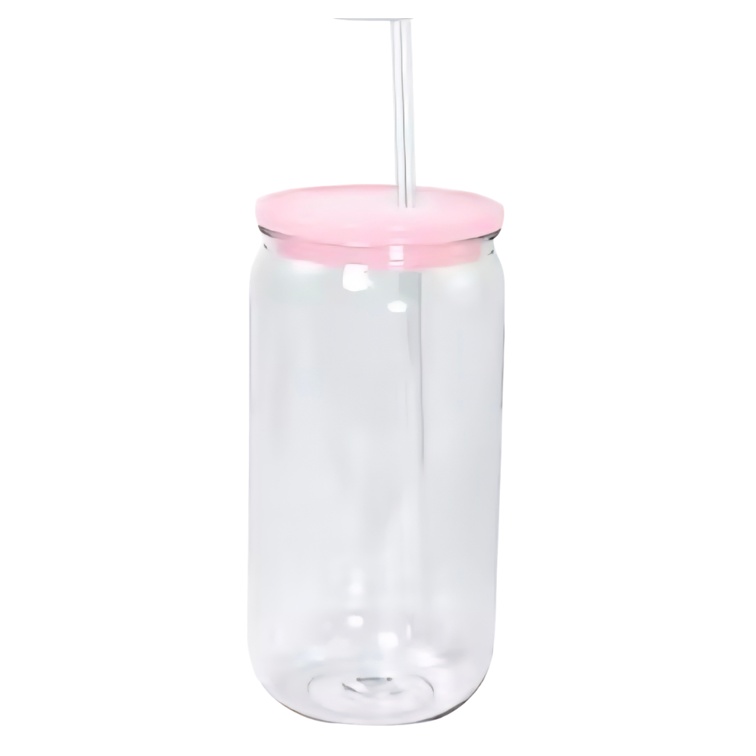 16oz Clear Acrylic w/Colored Lid & Straw