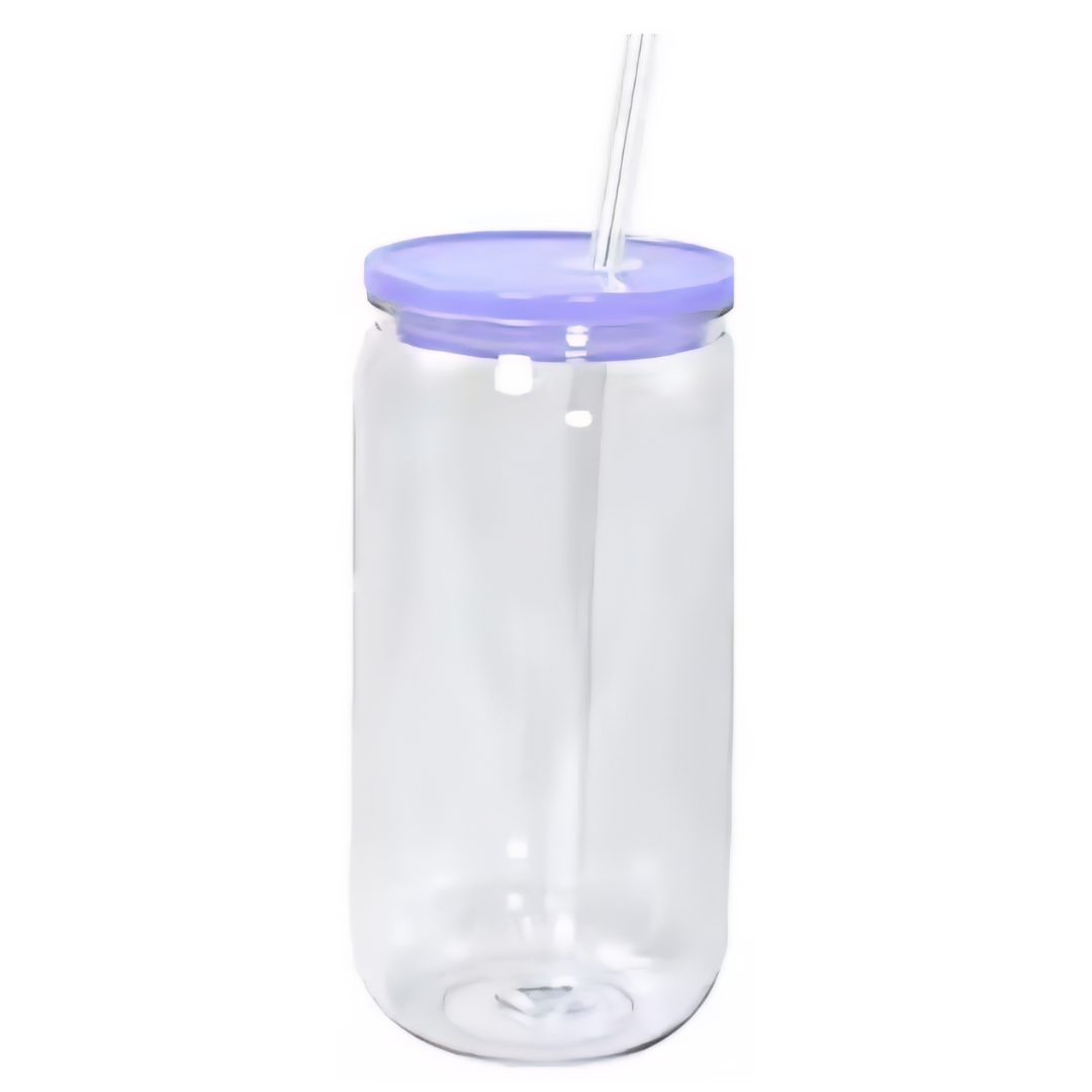 16oz Clear Acrylic w/Colored Lid & Straw