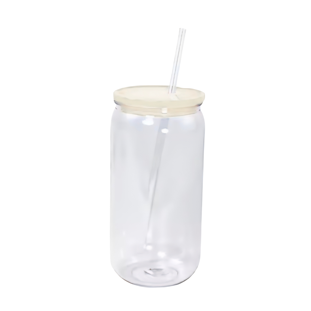 16oz Clear Acrylic w/Colored Lid & Straw