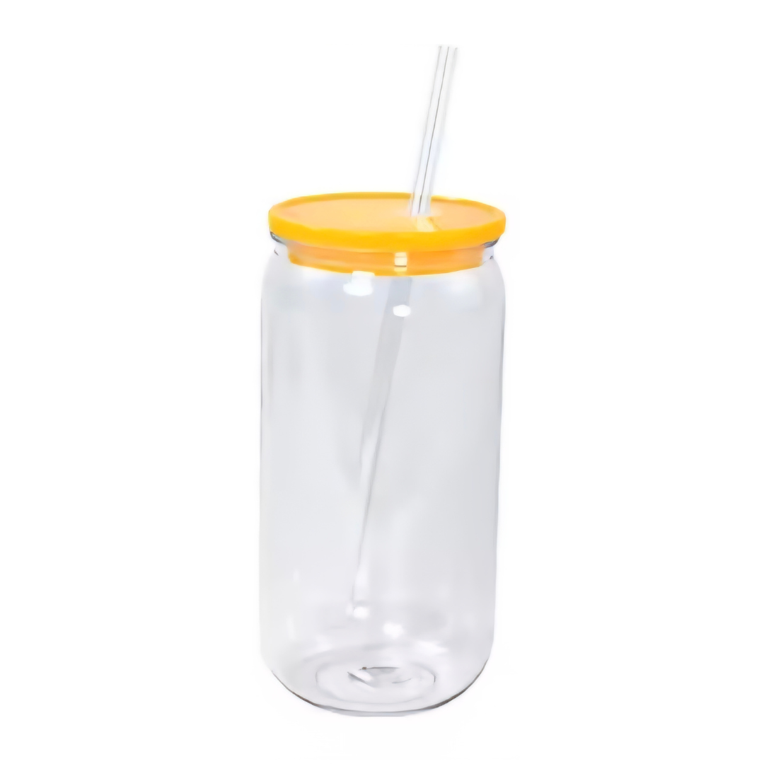 16oz Clear Acrylic w/Colored Lid & Straw