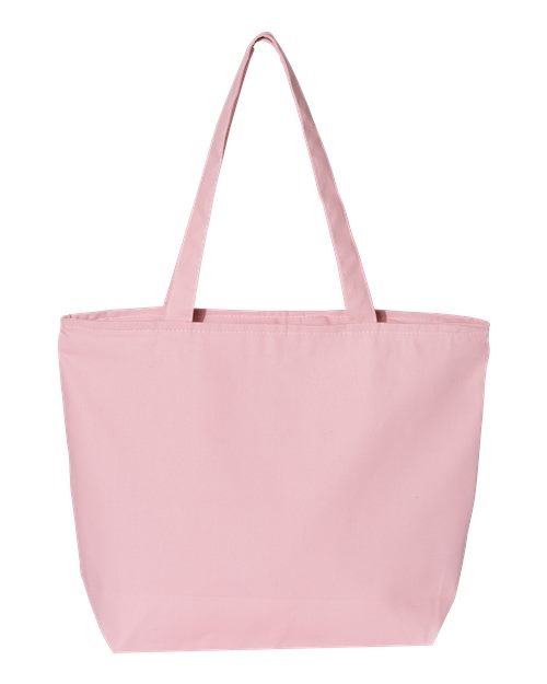 PINK ZIPPERED TOTE BAG