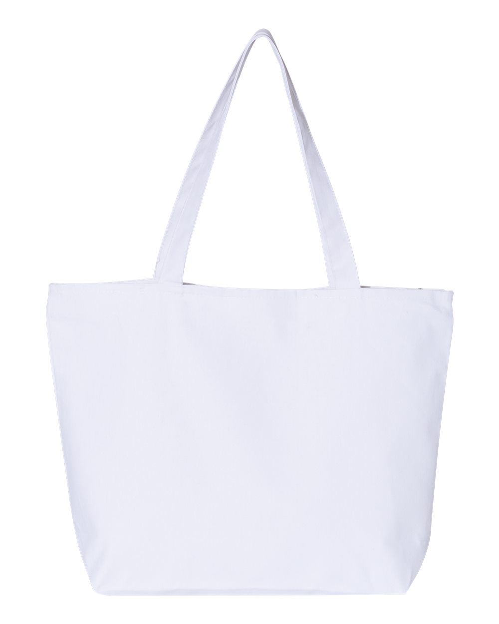 WHITE ZIPPERED TOTE BAG